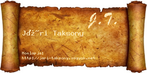 Jári Taksony névjegykártya